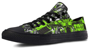 Moss Green Polygon Deadlift Art Sneakers - Geometric Gym Shoes