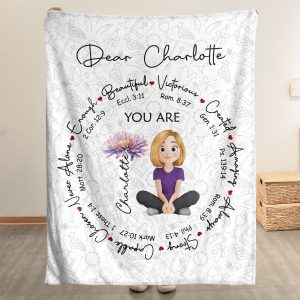 You Are Bible Verses Birth Flower - Personalized Blanket Big Size