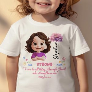 Custom Name Matching With Bible Verse Gift For Kids - Personalized Shirt