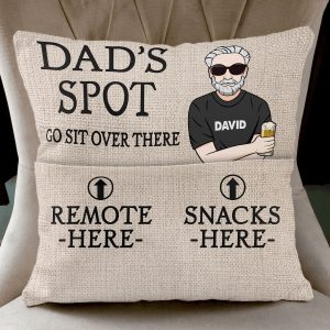 Dad's Spot - Personalized Pocket Pillow (Insert Included)
