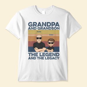 Grandpa and Grandson Best Friends For Life - Personalized Shirt - Man And Kid Fistbump