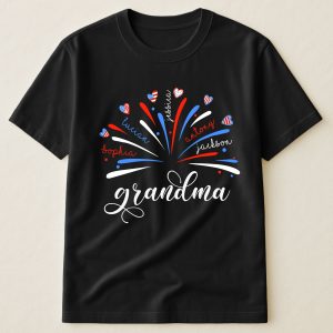 Proud Grandma And Kids Firework 4Th Of July - PersonalizedOne Size Shirt